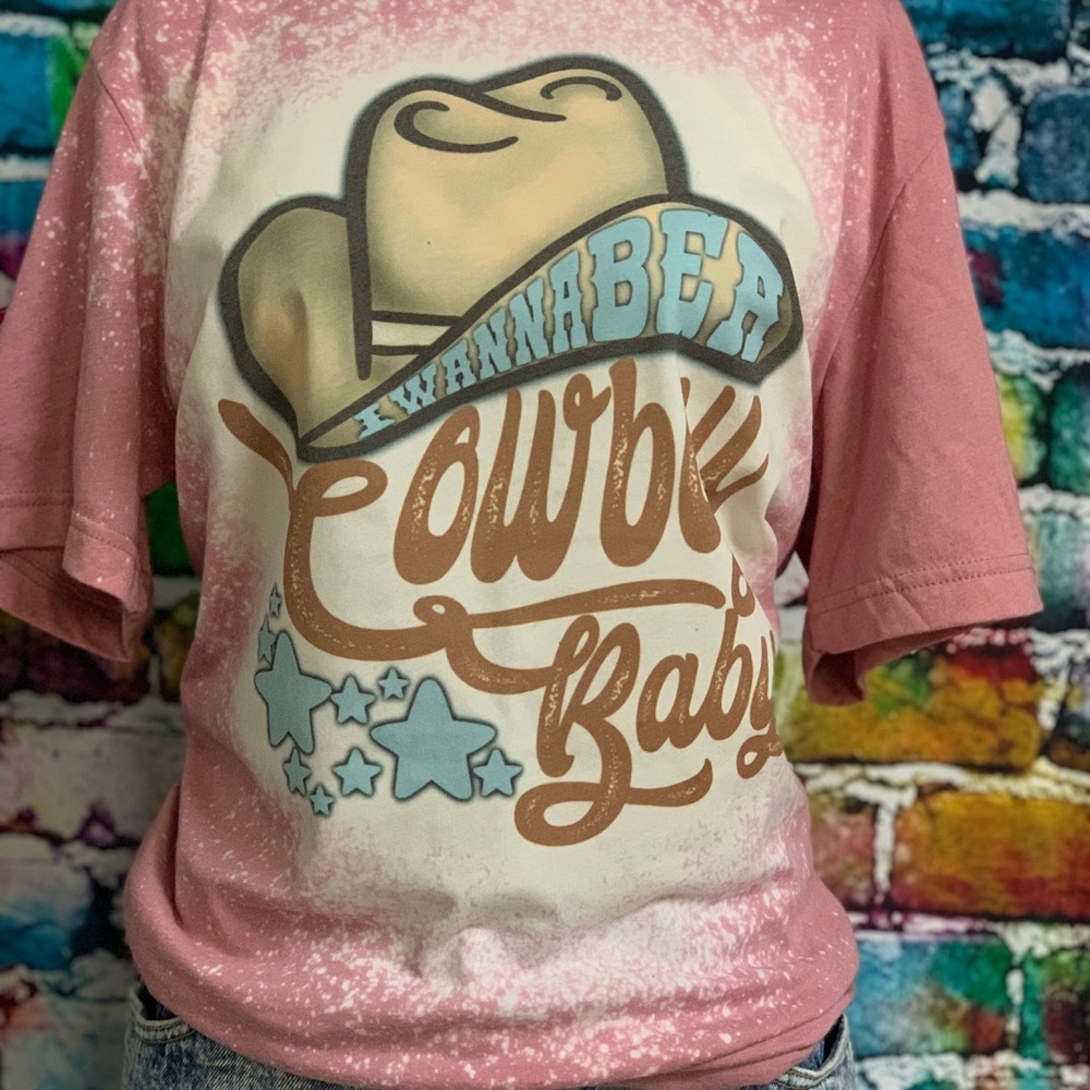 I wanna be a cowboy baby tee